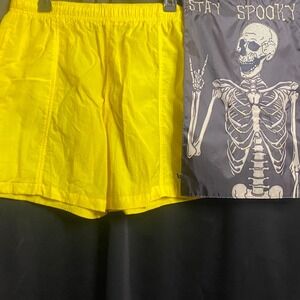 Vintage Laguna Nylon Swim Trunks Bright Yellow Elastic‎ Waist Shorts L